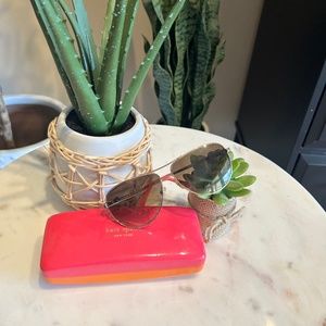 Kate Spade Pink Bow Accent Aviator Sunglasses